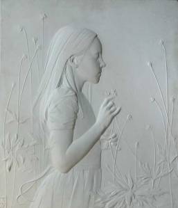 Finalist in Sculpture Category-- "Chloe," 17 x 19.5 x .5, marble